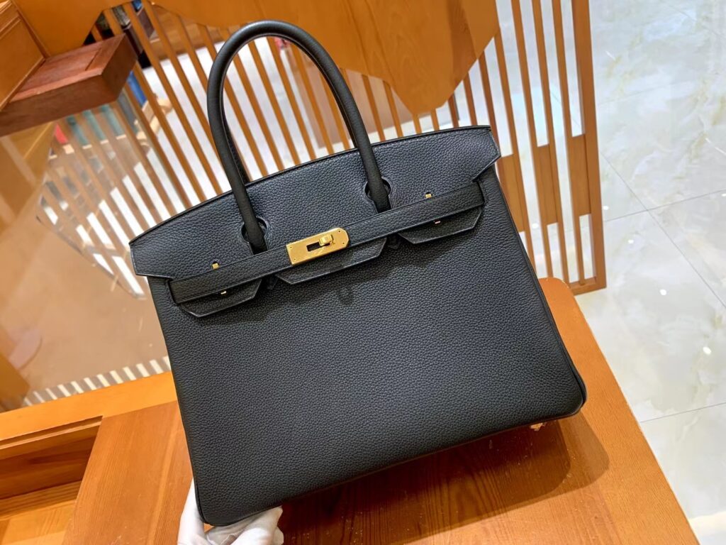 Hermes Black Birkin 30cm in Togo Leather with Silver Hardware at