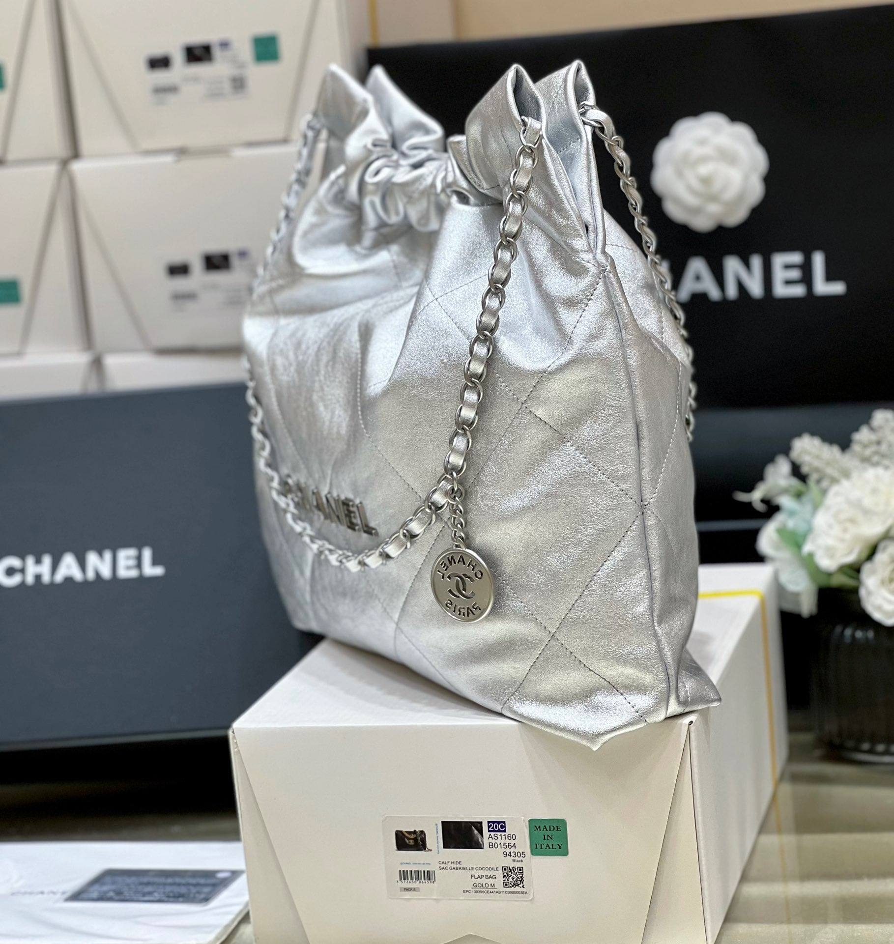 chanel silver bag 2023