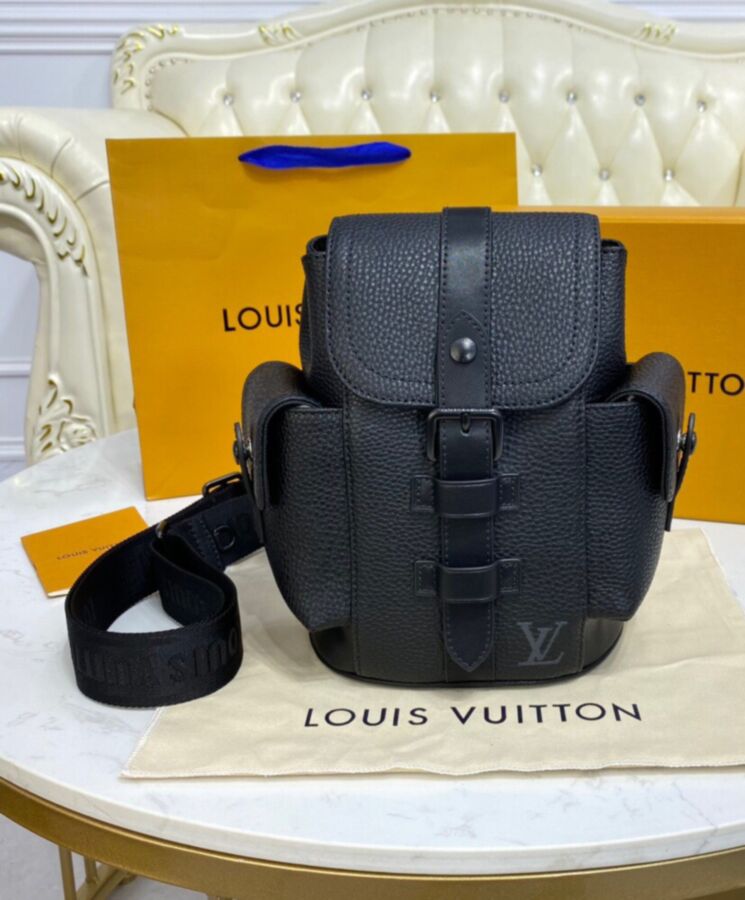 LV Christopher XS Taurillon Leather in Black Bag