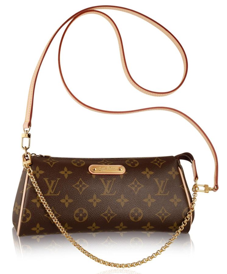 LOUIS VUITTON Eva Monogram Canvas Brown Clutch Shoulder Bag M95567