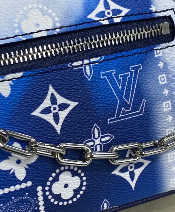 Louis Vuitton Mini Keepall Monogram Bandana Bleached Blue in