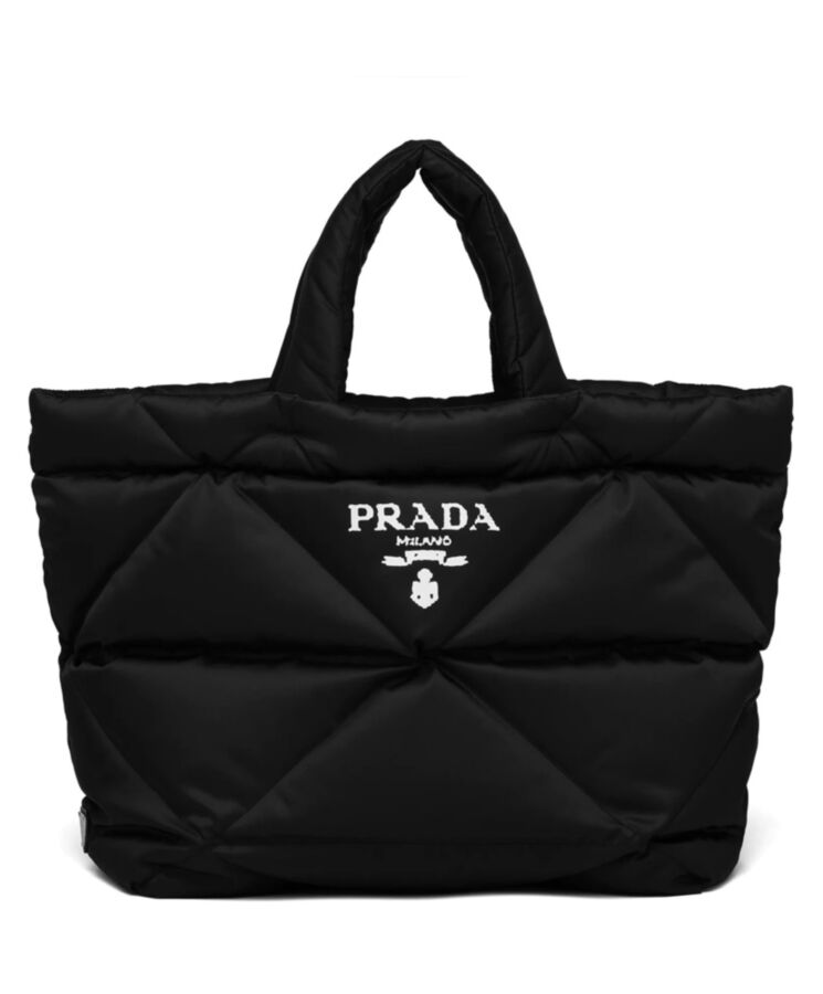 Prada Padded Tote Bag Quilted Re-Nylon with Leather Small at