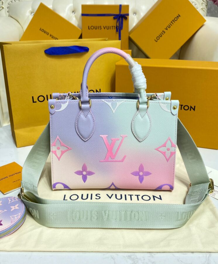 Louis Vuitton OnTheGo PM Light Pink in Grained Cowhide Leather with  Gold-tone - US