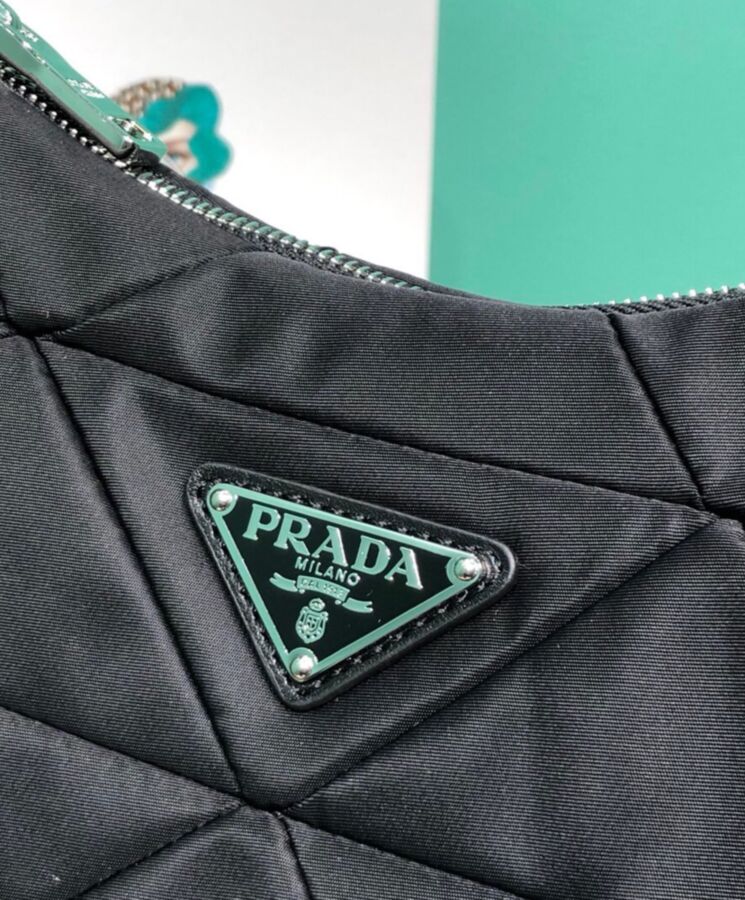 Prada Triangle Padded Nylon Tote Bag