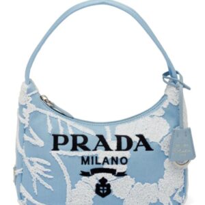 Prada Re-Edition 2000 Embroidered Drill Mini Bag 1NE515 Blue