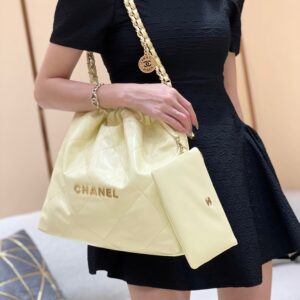 Chanel AS3308 Small Evening Bag 22A Limited Edition White Lambskin Gold -  lushenticbags