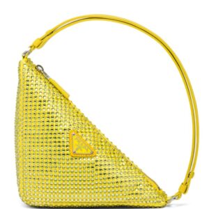 PRADA Hobo Re-Edition 2000 Nylon with Crystals in Yellow