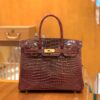 Perfect Hermes Birkin 30cm 57 Bordeaux imported Porosus full handmade