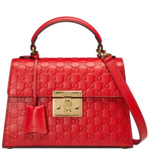 Gucci Padlock small Gucci Signature top handle bag 453188 Red