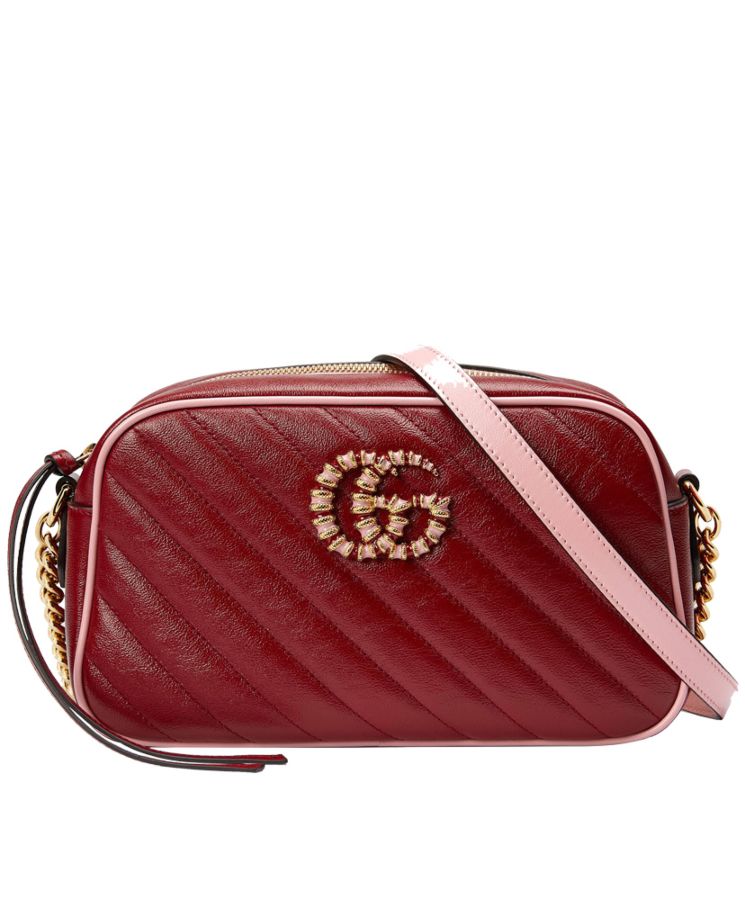 Gucci Red Quilted Leather Marmont Small Shoulder Bag