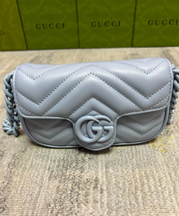 Gucci Blue GG Marmont Blue Super Mini Bag