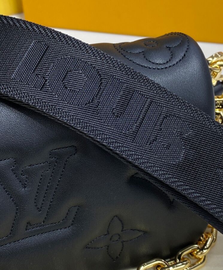 Louis Vuitton Wallet On Strap Bubblegram Black in Calfskin Leather with  Gold-tone - US