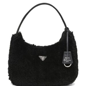 Prada Re-Edition 2000 Shearling Mini Bag 1NE515 Black