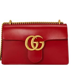 Gucci GG Marmont Leather Shoulder Bag 431777 Red