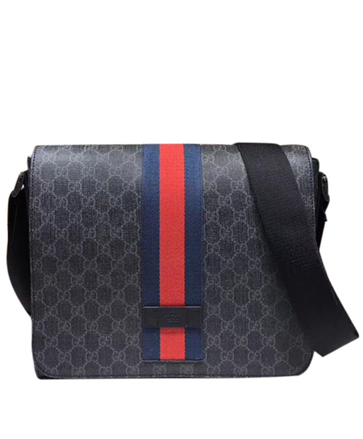 Gucci Men's GG Supreme Flap Messenger Bag