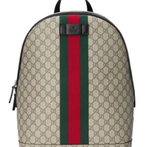 Gucci GG Supreme backpack with Web 443805 Coffee