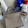 Hermes Kelly togo ck18 Etoupe Silver buckle 25cm