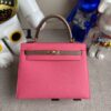 Hermes Kelly Epsom 8w lipstick pink & ck18 Etoupe gold buckle 25cm