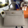 Hermes Kelly Epsom M8 asphalt grey gold buckle 28cm