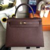 Hermes Kelly Epsom ck57 Bordeaux red gold buckle 28cm