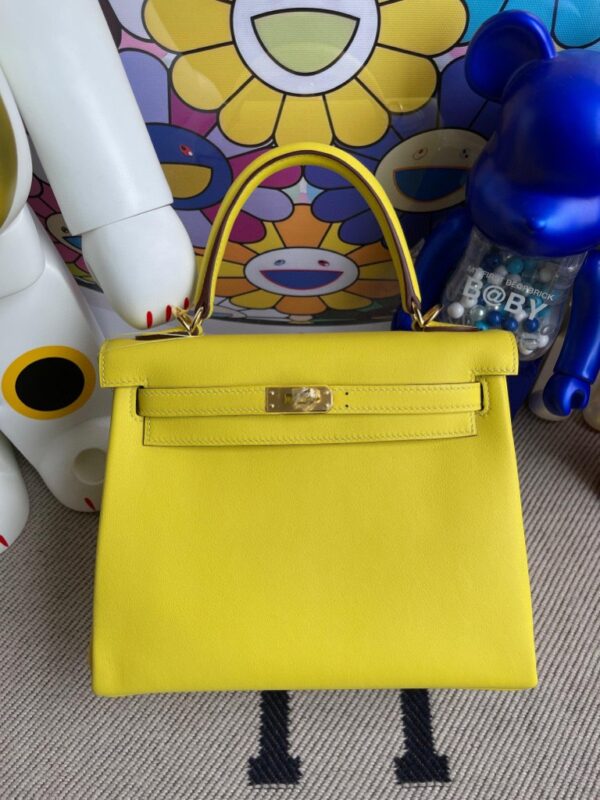 Hermes Kelly Swift 9R Lemon yellow gold buckle 25cm