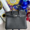 Hermes Birkin 25cm togo ck89 Noir Silver Hardware Full Handmade