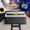 Hermes kelly pochette Epsom ck89 Noir Gold Hardware 22cm Full Handmade