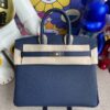 Hermes Birkin 25cm togo gem blue Silver Hardware Full Handmade