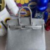 Hermes Birkin 25cm Chevre Silver color Silver Hardware Full Handmade