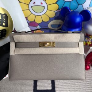 Kelly pochette gris asphalt epsom 