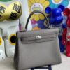 Hermes Kelly 25cm togo 8F Etain Silver Hardware Full Handmade