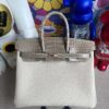 Hermes Birkin Touch 25cm shiny crocodile Craie & Gris T Gold Hardware Full Handmade