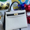 Hermes Kelly 28cm Epsom Craie & black Gold Hardware Full Handmade