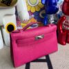 Hermes kelly pochette Chevre candy pink Silver Hardware 22cm Full Handmade