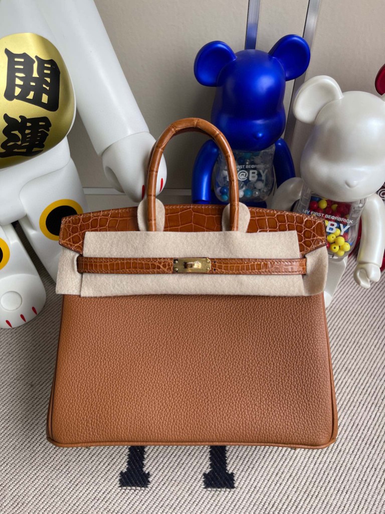 Perfect Hermes HERMES Birkin 25CM 61 Vert Olive Ostrich Full handmade  25x20x13cm - lushenticbags