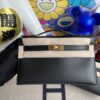 Hermes Mini kelly pochette Boxcalf Noir Gold Hardware 22cm Full Handmade