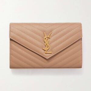SAINT LAURENT Monogramme mini quilted textured-leather shoulder bag