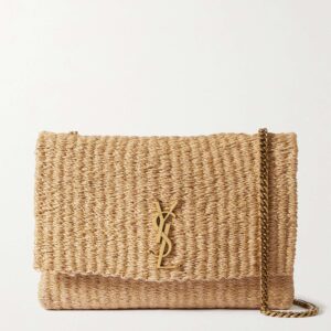 SAINT LAURENT Kate medium raffia shoulder bag