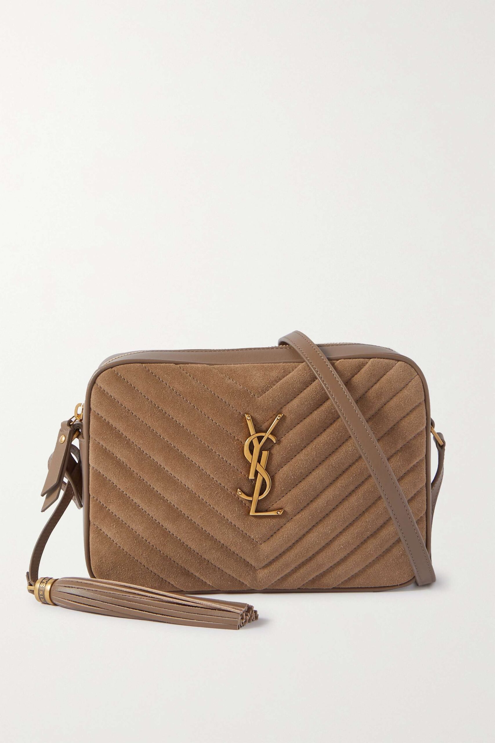 Crossbody bag in quilted suede leather