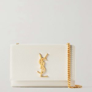 SAINT LAURENT Monogramme Kate small textured-leather shoulder bag