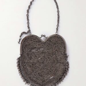 SAINT LAURENT Sac Coeur mini embellished chainmail clutch