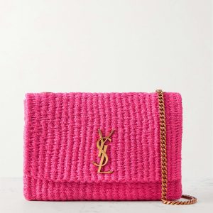 SAINT LAURENT Kate medium raffia shoulder bag