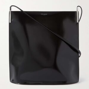 SAINT LAURENT Suzanne glossed-leather tote