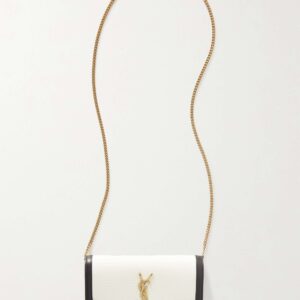 SAINT LAURENT Goya leather-trimmed faille shoulder bag