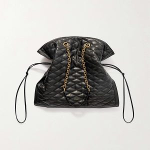 SAINT LAURENT Quilted leather drawstring shoulder bag