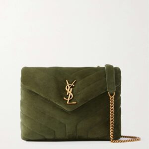 SAINT LAURENT Loulou small quilted suede shoulder bag