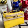 Hermes Mini kelly pochette Alligator matt M9 Marigold yellow Gold Hardware 22cm Full Handmade