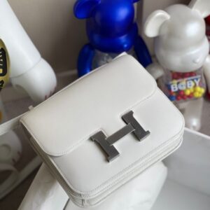 Hermes Constance swift white Silver Hardware 18cm Full Handmade