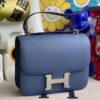 Hermes Constance Epsom 7E Bright blue Silver Hardware 18cm Full Handmade