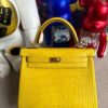 Hermes kelly Alligator matt M9 Marigold yellow & Green Gold Hardware 25cm Full Handmade